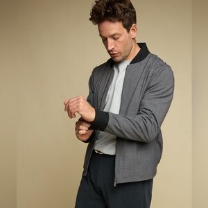 FUNDAMENTAL COAST Stanford Bomber Grey Black Men’s Bomber SZ XLarge